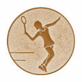 Emblém tenis - žena, pr. 25 mm, bronz