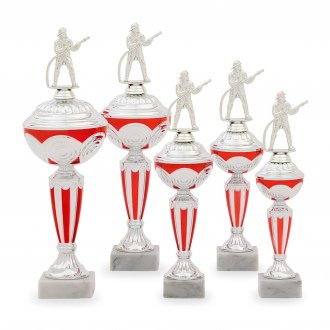 Pohár EDICE HASIČI, výška 38 cm, stříbrný/červený
