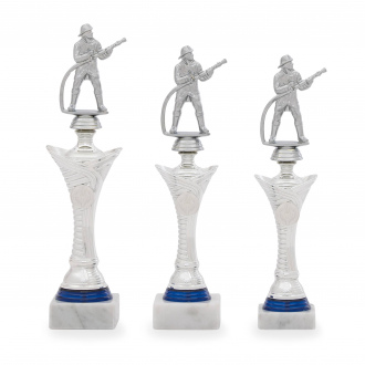 Pohár EDICE HASIČI, výška 30 cm, stříbrný/modrý