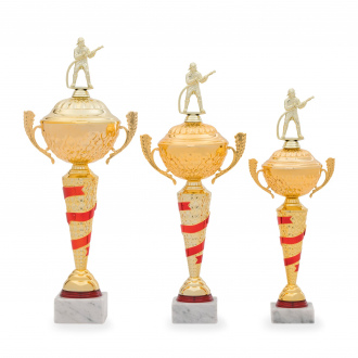 Pohár EDICE HASIČI, výška 46 cm, zlatý/červený