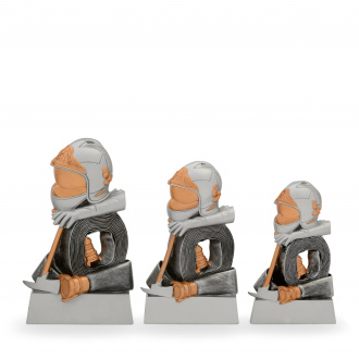 Trofej s hasičským motivem, výška 18 cm, vícebarevná