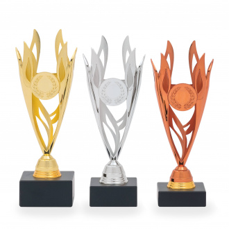 Pohár EDICE HASIČI, výška 30 cm, bronzový/zlatý