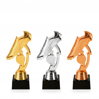 Trofej s kopačkou, výška 16,5 cm, zlatá