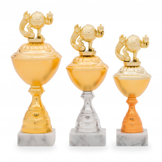Pohár EDICE FOTBAL, výška 26 cm, zlatý/bronzový