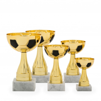 Pohár EDICE FOTBAL, výška 13 cm, zlatý/černý