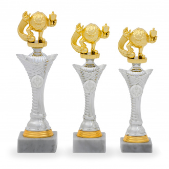 Pohár EDICE FOTBAL, výška 29 cm, stříbrný/zlatý