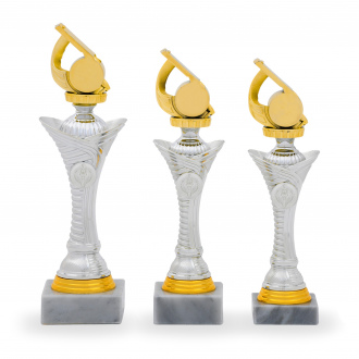 Pohár EDICE FOTBAL, výška 29 cm, stříbrný/zlatý