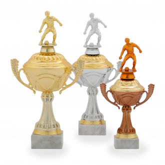 Pohár EDICE FOTBAL, výška 39 cm, zlatý