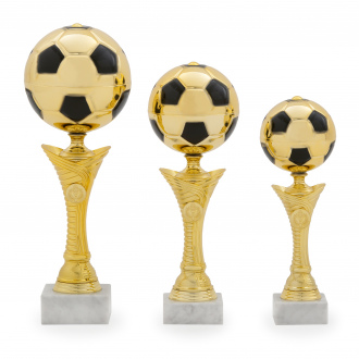 Pohár EDICE FOTBAL, výška 39 cm, zlatý/černý