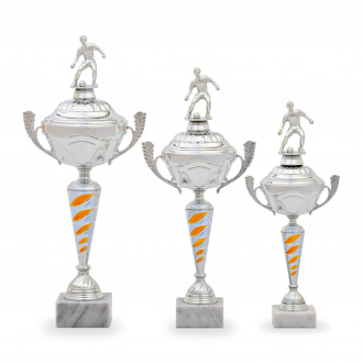 Pohár EDICE FOTBAL, výška 42 cm, stříbrný/zlatý