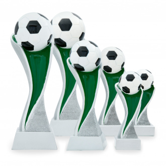 Trofej s fotbalovým míčem, výška 14 cm, vícebarevná