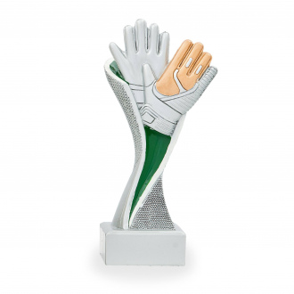 Trofej pro brankáře, výška 17 cm, zlatá/stříbrná/zelená
