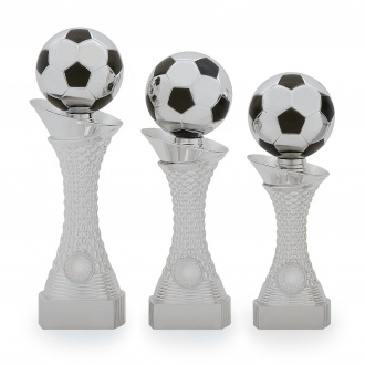 Trofej s fotbalovým míčem, výška 23, stříbrný/černý