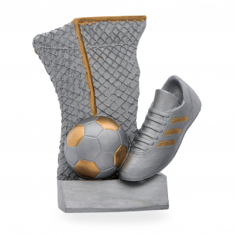 Luxusní fotbalová trofej, výška 22 cm, stříbrná/zlatá