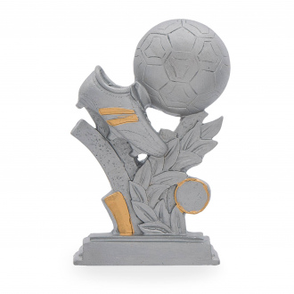 Luxusní fotbalová trofej, výška 18 cm, stříbrná/zlatá
