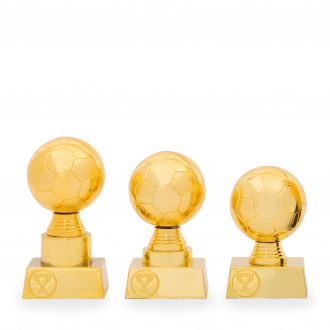 Trofej s fotbalovým míčem, výška 13 cm, zlatá