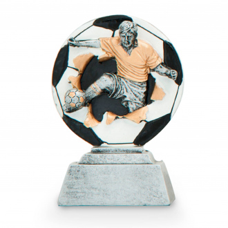 Trofej s fotbalovou tématikou, výška 10 cm, vícebarevná