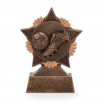 Trofej s fotbalovou tématikou, výška 11 cm, zlatá
