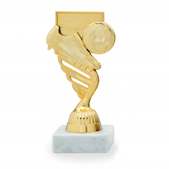 Figurka s fotbalovou tématikou, výška 15 cm, zlatá