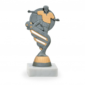 Figurka s fotbalovou tématikou, výška 15 cm, stříbrná/zlatá