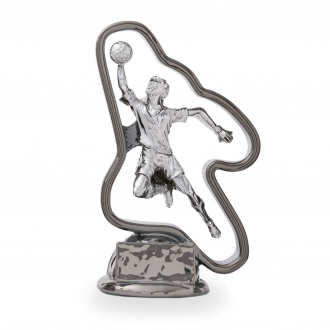 Fotbalová trofej v luxusním provedení, výška 24 cm, stříbrná