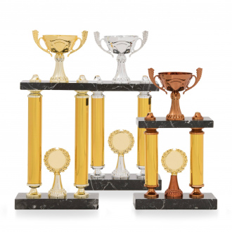 SLOUPOVÝ pohár, výška 41 cm, zlatý/bronzový