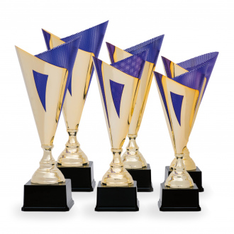 Pohár EXKLUZIV, výška 42 cm, zlatý/modrý