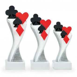 Trofej se symbolem karet, výška 14,5 cm, vícebarevná