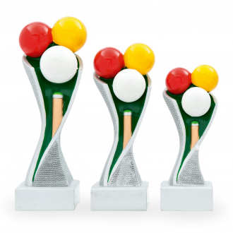 Trofej se symbolem kulečníku, výška 14,5 cm, vícebarevná