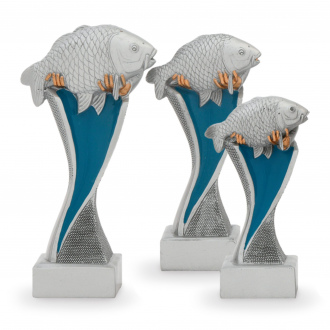 Trofej se symbolem ryby, výška 14,5 cm, vícebarevná