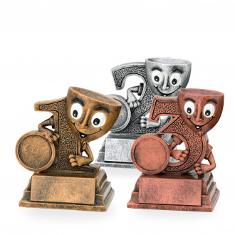 Trofej s číslicí 1, výška 12 cm, zlatá