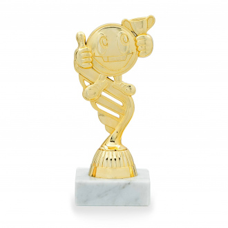 Plaketa se smajlíkem, výška 15 cm, zlatá