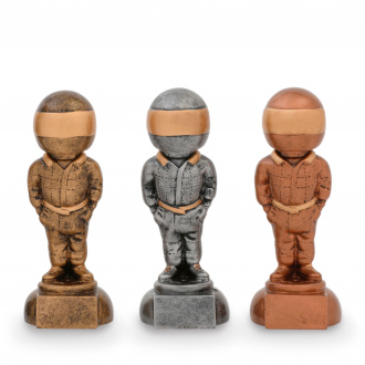 Trofej se symbolem motorismu, výška 17 cm, bronzová/zlatá