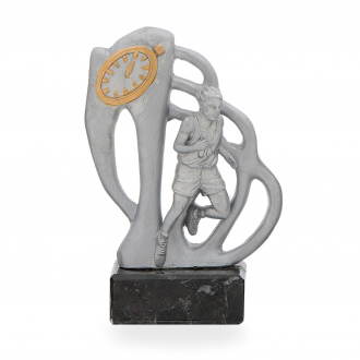 Trofej luxusní se symbolem atletiky, výška 17,5 cm, stříbrná/zlatá