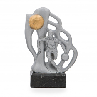Trofej luxusní se symbolem basketbalu, výška 17,5 cm, stříbrná/zlatá