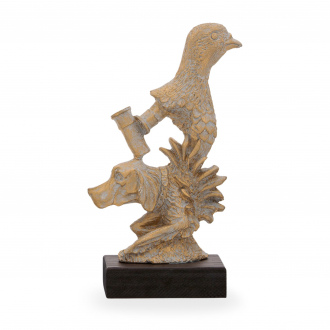 Trofej luxusní se symbolem myslivosti, výška 27 cm, zlatá