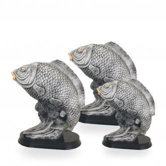 Trofej luxusní, ryba, výška 18 cm, vícebarevná