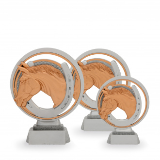 Trofej luxusní se symbolem jezdectví, výška 25 cm, vícebarevná