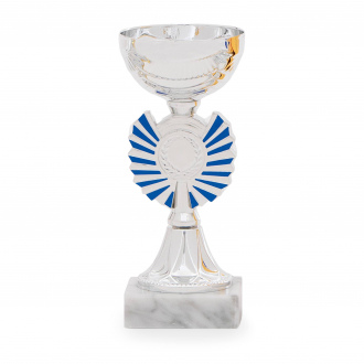 Účastnická cena, výška 16 cm, stříbrná/modrá