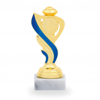 Účastnická cena, výška 14 cm, zlatá/modrá