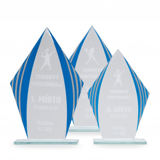 Skleněná plaketa s laserovým gravírováním, 110x165mm