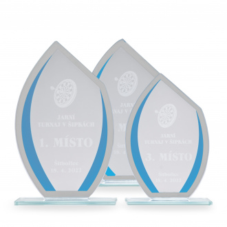 Skleněná plaketa s laserovým gravírováním, 110x165mm