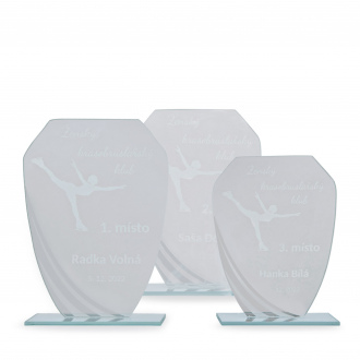 Skleněná plaketa s laserovým gravírováním, 130x175mm