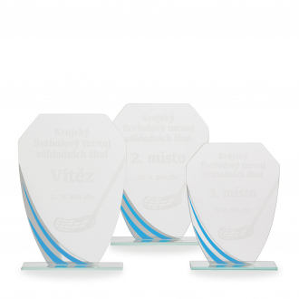 Skleněná plaketa s laserovým gravírováním, 130x175mm