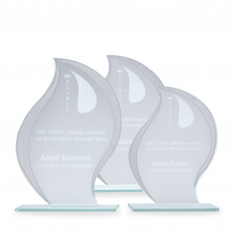 Skleněná plaketa s laserovým gravírováním, 130x175mm