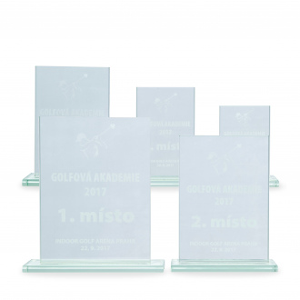 Skleněná plaketa s laserovým gravírováním, 70x100mm