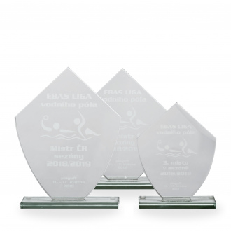 Skleněná plaketa s laserovým gravírováním, 110x150mm