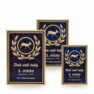 Plechová plaketa s laserovým gravírováním, 85x130mm