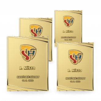 Plechová plaketa s plnobarevným tiskem, 85x130mm