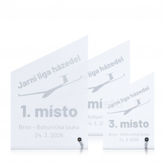 Akrylátová plaketa ekonom s laserovým gravírováním, 80x120mm